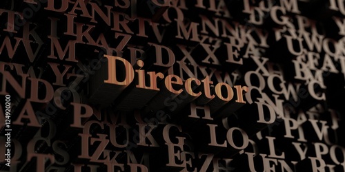 Director - Wooden 3D rendered letters/message. Can be used for an online banner ad or a print postcard.