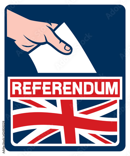 voting in the united kingdom european union membership referendum - illustration of a ballot box