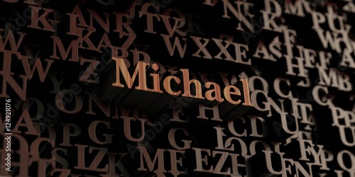 Michael - Wooden 3D rendered letters/message. Can be used for an online banner ad or a print postcard.