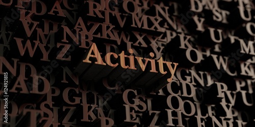 Activity - Wooden 3D rendered letters/message. Can be used for an online banner ad or a print postcard.
