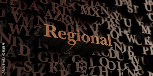 Regional - Wooden 3D rendered letters/message. Can be used for an online banner ad or a print postcard.