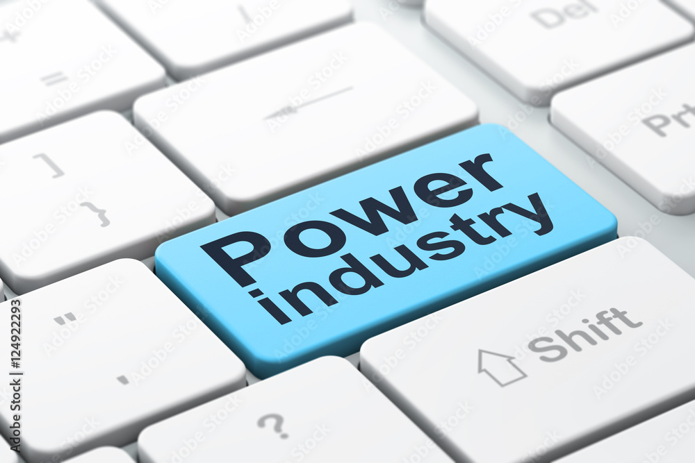 Industry concept: Power Industry on computer keyboard background Industry concept: Power Industry on computer keyboard background