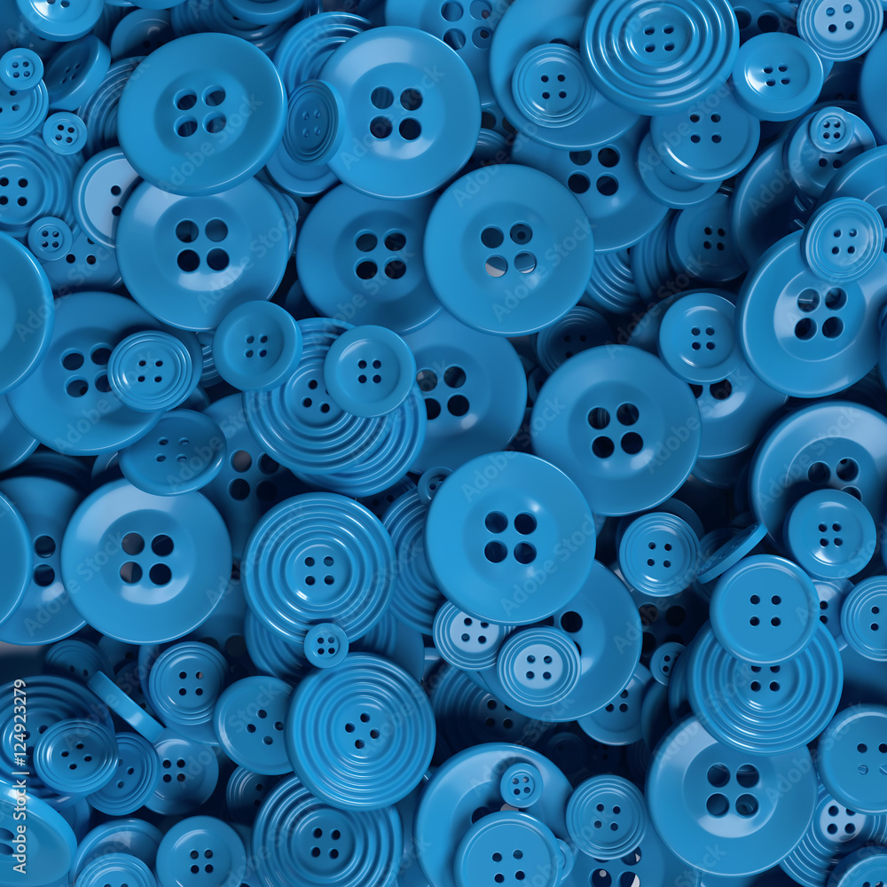 Fototapeta premium Sewing (clothing) buttons background. 3d Rendering
