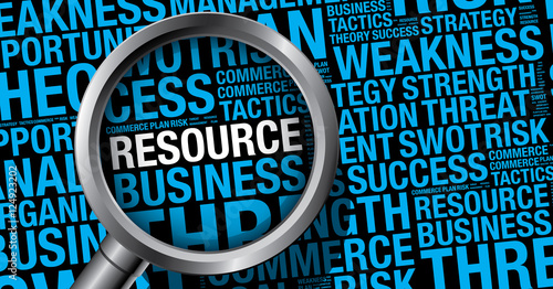 Resource word cloud business concept vector presentation template