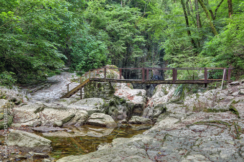 Agura gorge on the territory of the Khosta district of Sochi in Krasnodar Krai of Russia. A popular tourist route