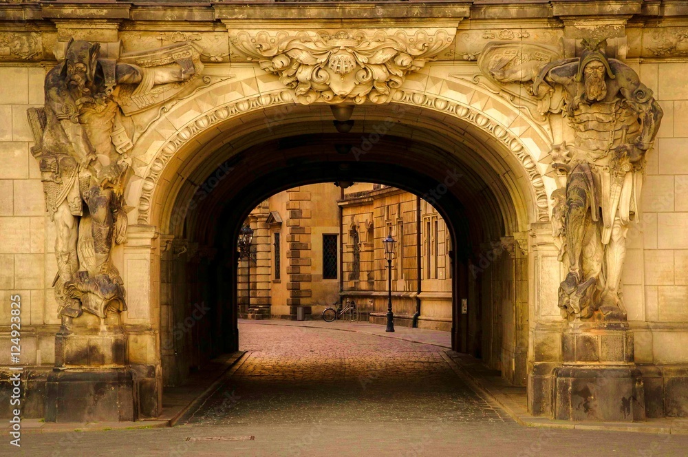 City gate of Dresden in summertime, Germany.