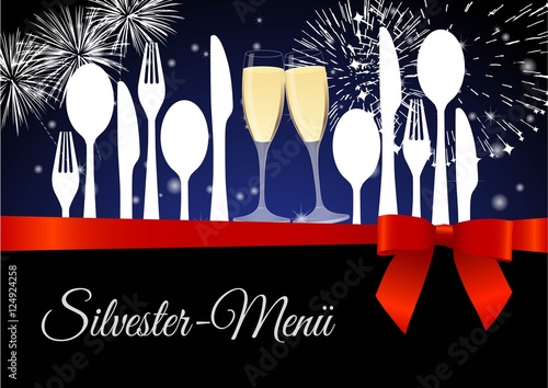 Sticker Silvester-Menü