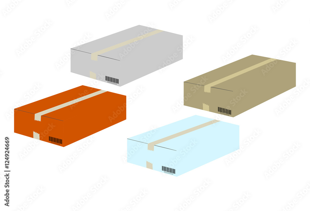 boxes on white background. (clipping path) boxes on white background. (clipping path)
