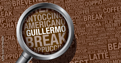 Guillermo coffee word cloud concept vector design template