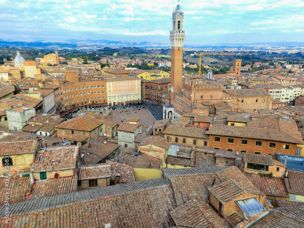 landscape of the medieval city of Siena