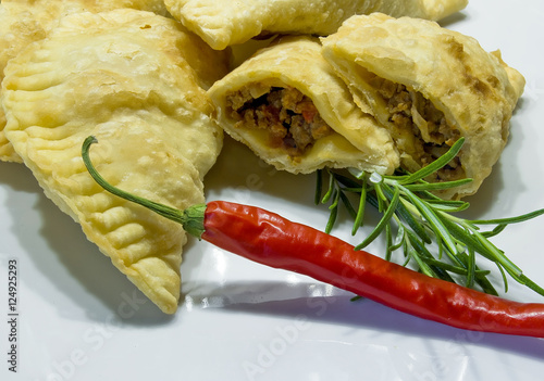 Empanadas filled with spicy  minced meat