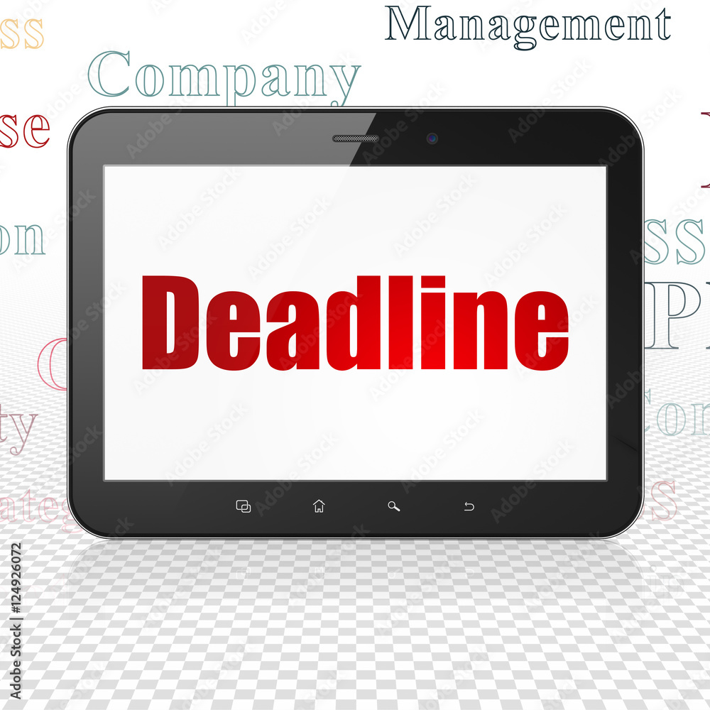 Business concept: Tablet Computer with Deadline on display Business concept: Tablet Computer with Deadline on display