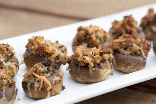 Baked Stuffed Mushrooms with Melted Cheese