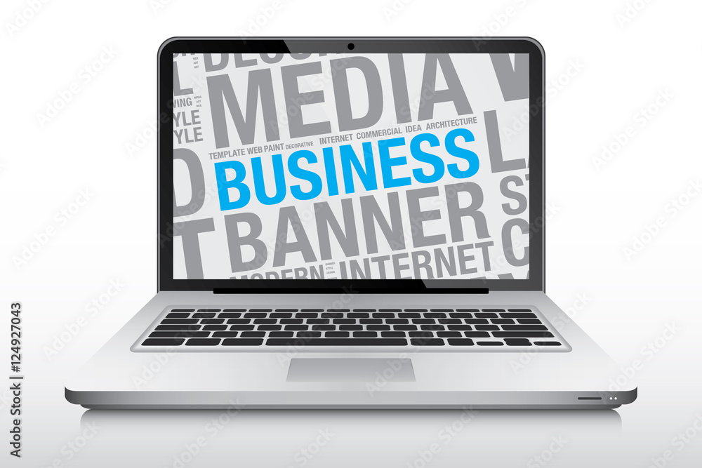 Business concept on laptop screen vector illustration Business concept on laptop screen vector illustration
