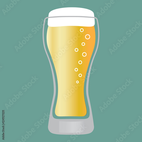 Glass of beer isolated white background