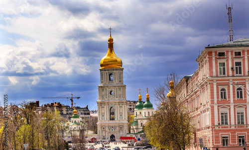 Saint Sophia Sofia Cathedral Spires Tower Sofiyskaya Square Kiev