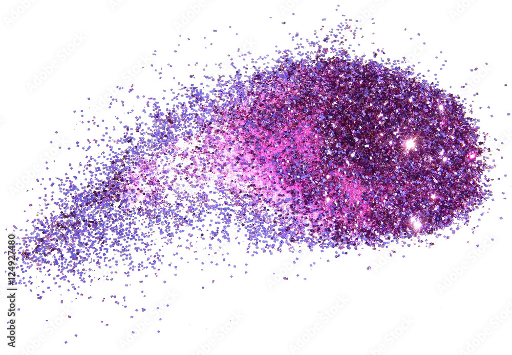 Purple glitter sparkle on white background Purple glitter sparkle on white background
