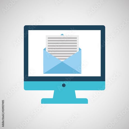 technology monitor icon email message isolated vector illustration eps 10