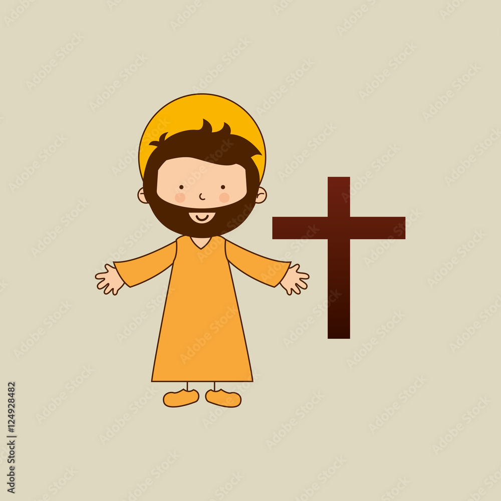 jesus christ open arms with bible design vector illustration Stock ...