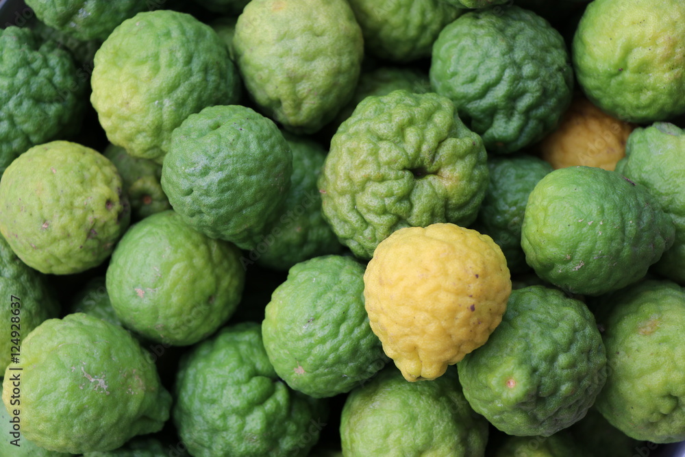 Fresh bergamot from the tree, closed up Fresh bergamot from the tree, closed up