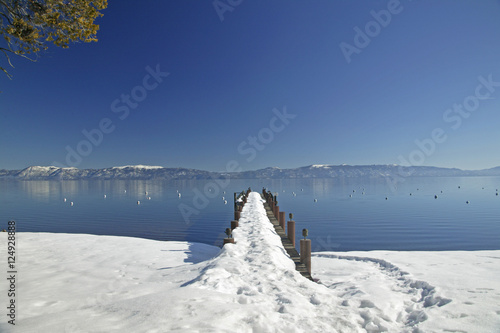 dock snow lake