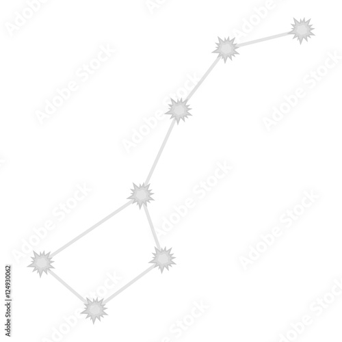 Ursa Major icon in monochrome style isolated on white background. Space symbol stock vector illustration.