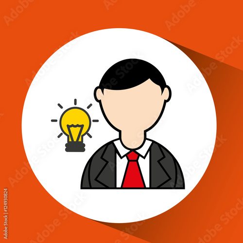 man bearded and bulb creativity icon vector illustration eps 10
