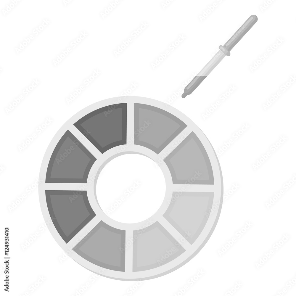 Color wheel icon in monochrome style isolated on white background ...