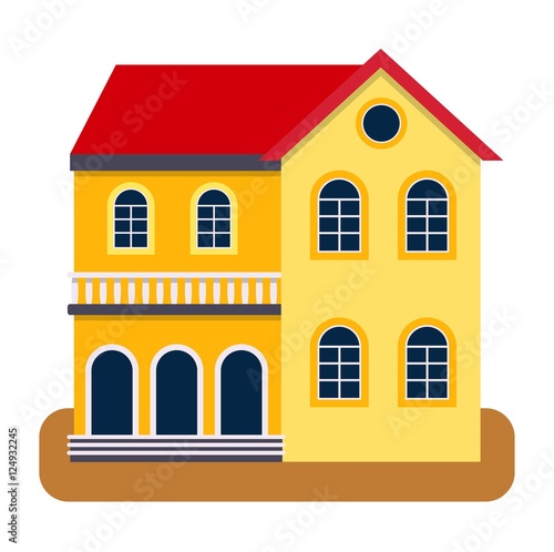 House front view vector illustration