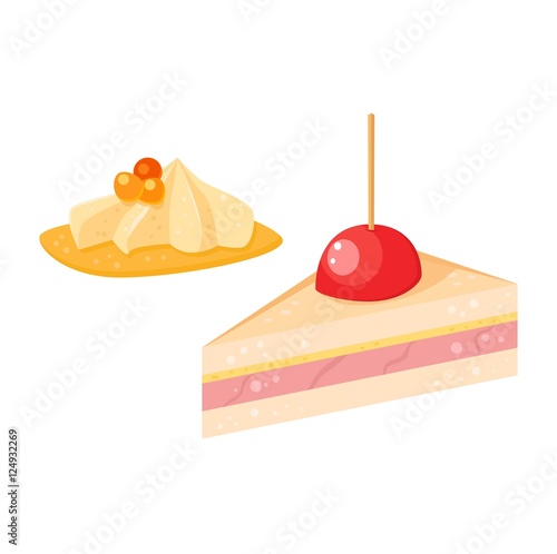 Cake sweet isolated vector