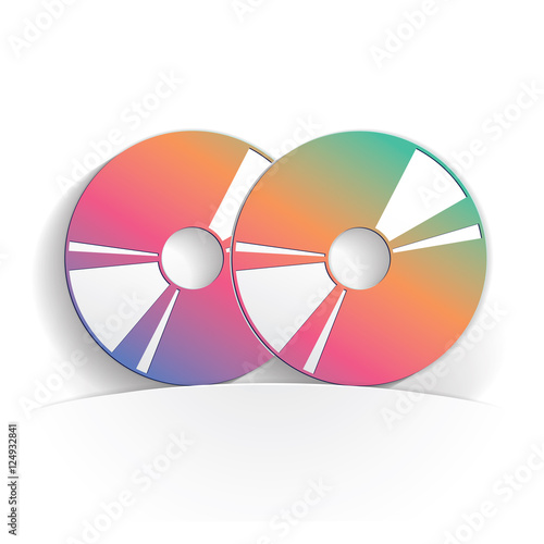 two cd icon paper