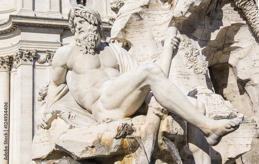Obraz premium Fountains and Statues of Piazza Navona in Rome Italy