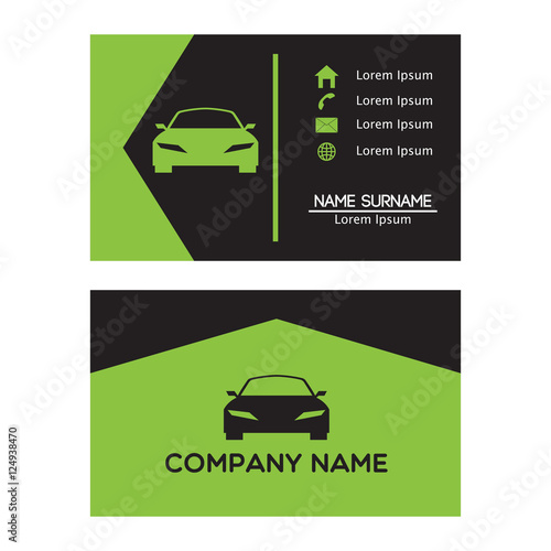Business card design template for car, automotive and transport business