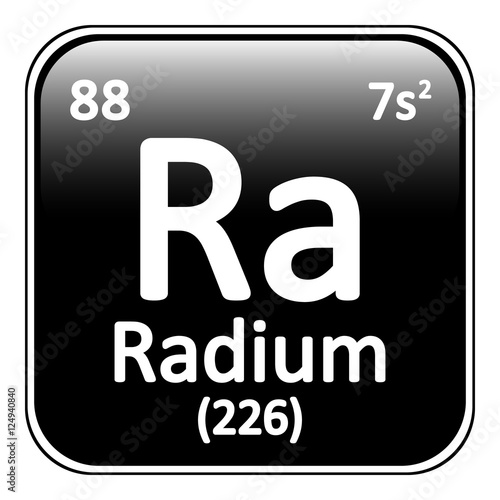 Periodic table element radium icon.