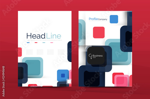 Modern square business annual report cover template