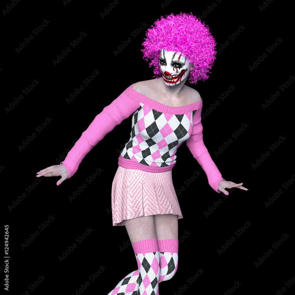 ピエロメイクアップの女性 Stock Illustration Adobe Stock