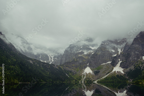 Mountain lake in summer