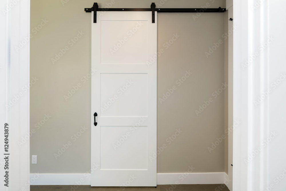 Fototapeta premium Barn Door series. Modern sliding door.