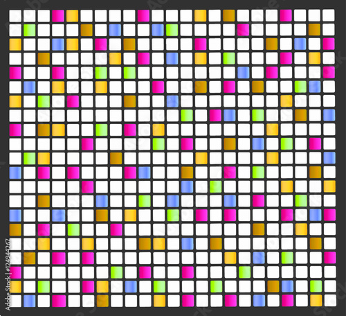 Azulejo tipo ladrilho de muitos quadrados coloridos