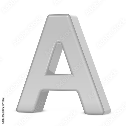 3d silver letter A