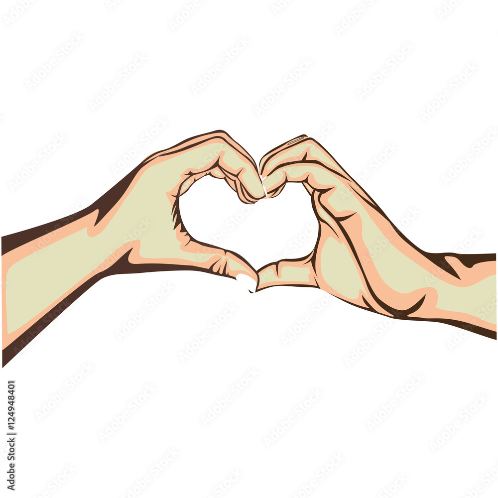 Fototapeta premium hands making heart gesture image vector illustration design