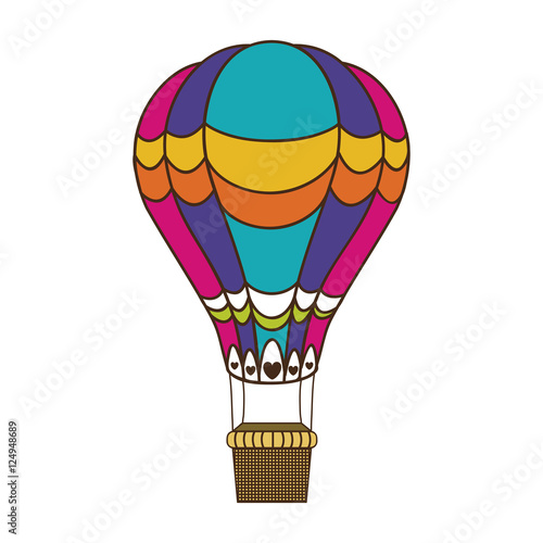 hot air balloon icon image vector illustration design 