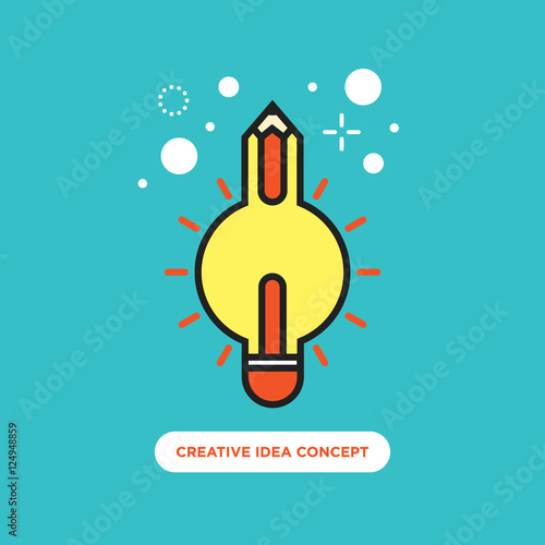 Creative idea concept, inspiration process vector illustration