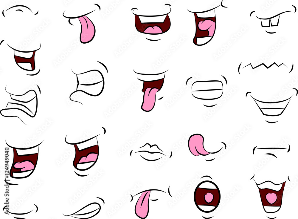 Obraz premium Set of mouths cartoon for your design