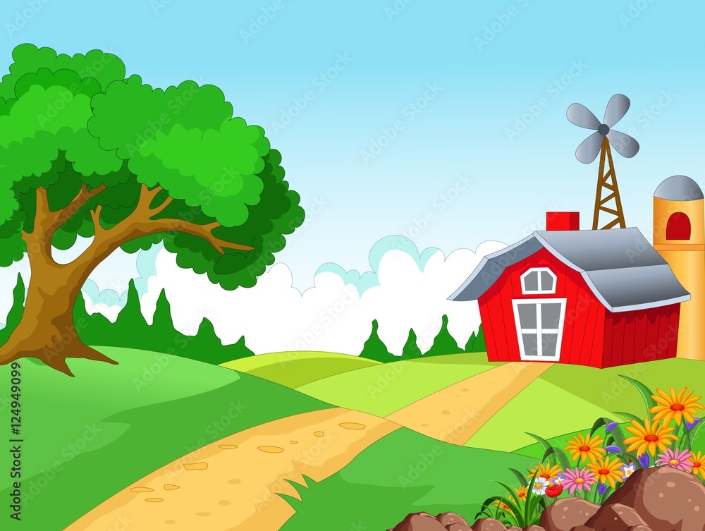 Naklejka premium Farm background for you design