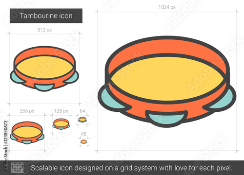 Tambourine line icon.