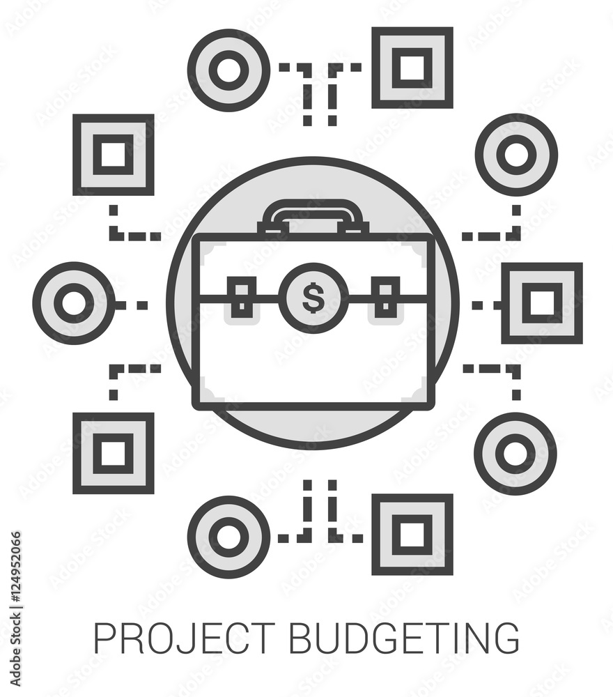 Project budgeting line infographic. Project budgeting line infographic.