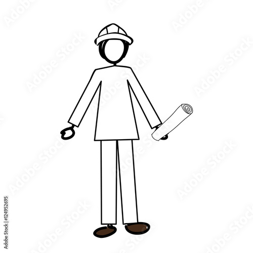 construction engineer cartoon icon image vector illustration design 