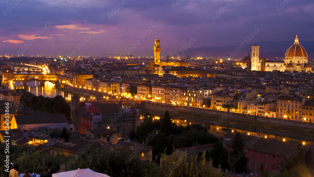 The night view of Florence