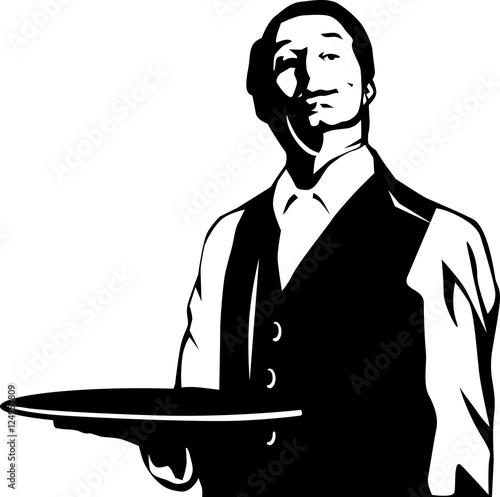 Black and white waiter